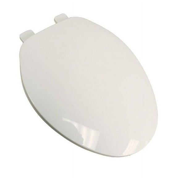 Jones Stephens C101100 White Standard Plastic Toilet Seat, Closed Front with Cover - Elongated