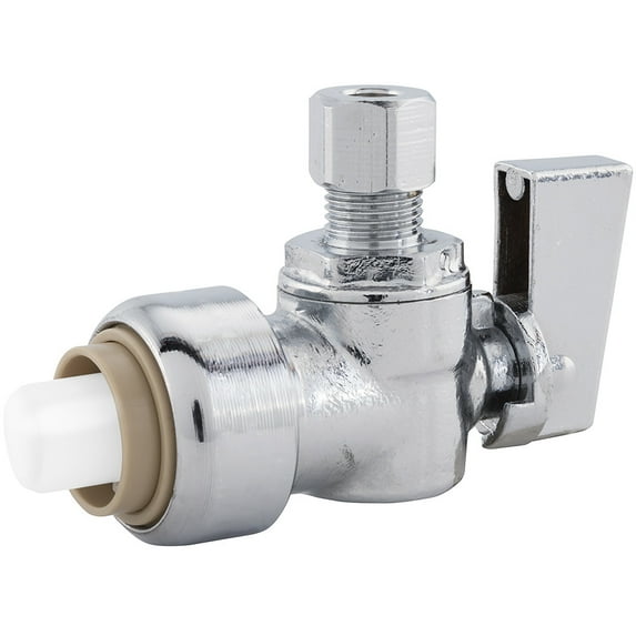 Jones Stephens C77474LF 0.5 x 0.25 in. OD COMP Bagged PlumBite Push on Supply Stop, Angle, Lead Free