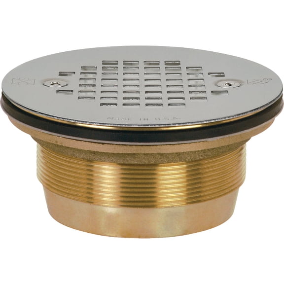 Jones Stephens Corporation D40140 No Caulk 2-Inch Shower Stall Drain Stainless Steel Strainer with Brass Body, Small
