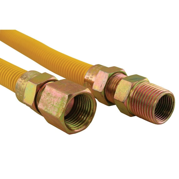 Jones Stephens G71128 24" Stainless Steel Gas Connector - Yellow