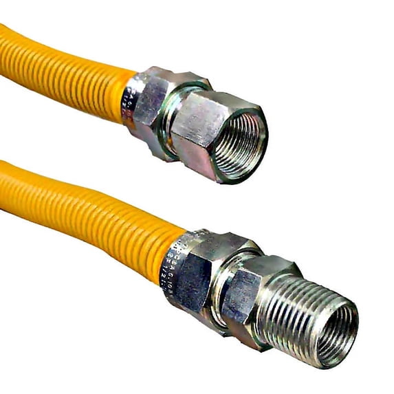 Jones Stephens G71128 26" Yellow Coated Stainless Steel Gas Connector - Yellow