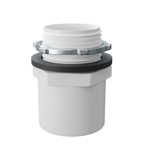 Jones Stephens J34800 1 Pvc Adapt & Washer For Water Heater Pans - White