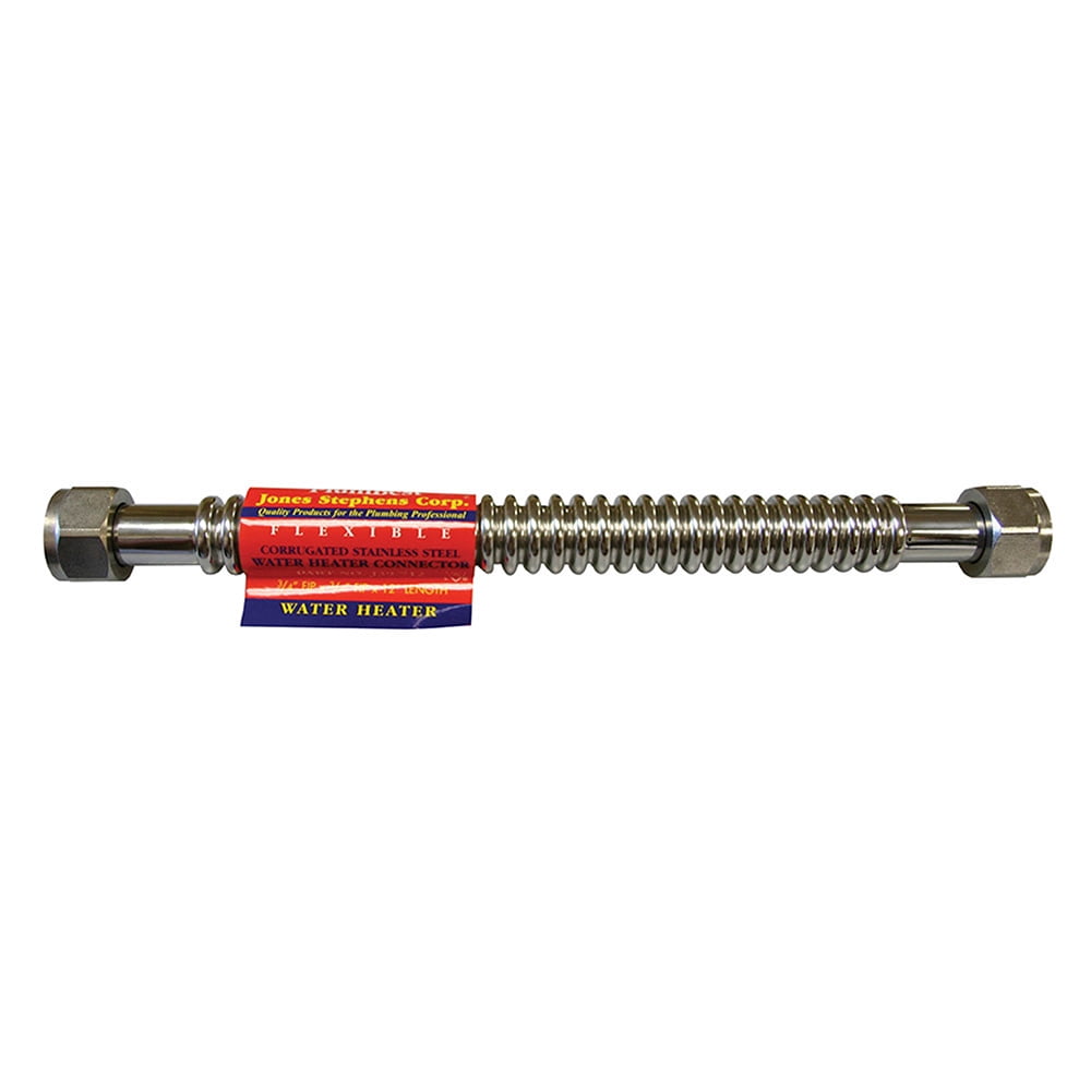 Jones Stephens J39724 3/4 Fip X3/4 Fip X24 (7/8Od-3/4Id)Ss Corrugated Wtr Htr Conn -