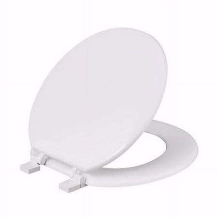 Jones Stephens C001WD00 Molded Wood Toilet Seat, Closed Front with Cover - Round - White