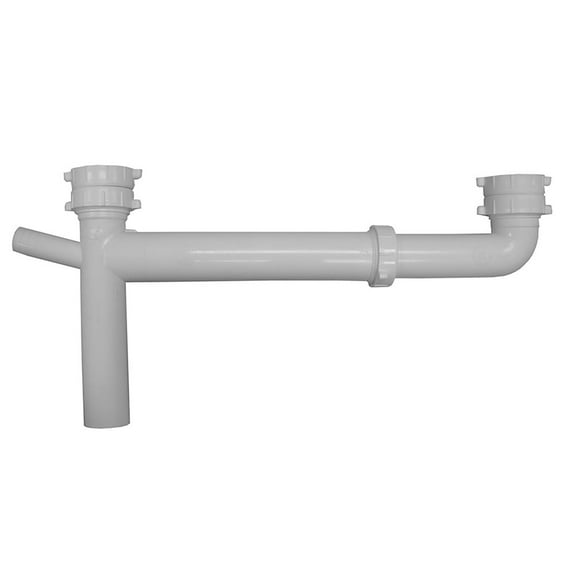 Jones Stephens P37041 1.5 PVC Universal End Outlet Waste With 0.75 in. Branch Dishwasher Connection