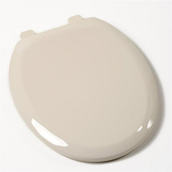 Jones Stephens C1606S01 Round Closed Plastic Bone Front Toilet Seat with Lid, Neutral