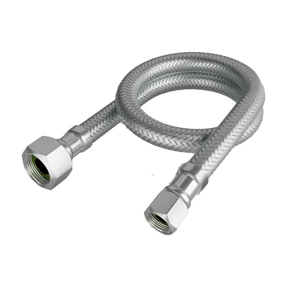 Jones Stephens S04202 3/8X1/2X16 Odxfip Stainless Steel Faucet Connector - Chrome