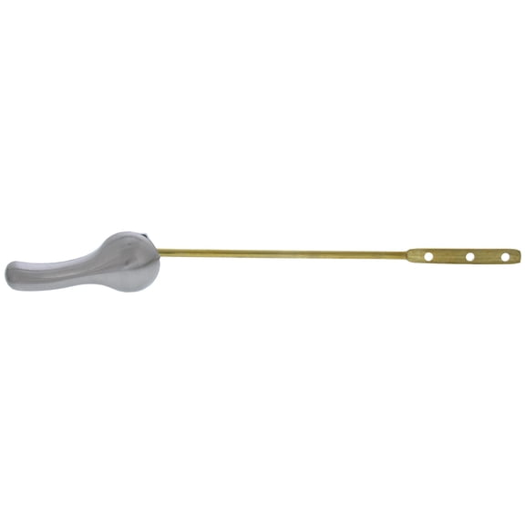 satin nickel decorative tank trip lever 8" brass arm with metal spud and nut,par