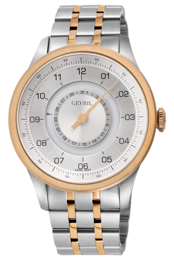 Jones Swiss automatic SW200 single handed watch Silver Two-tone | Silver Dial