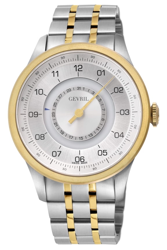Jones Swiss automatic SW200 single handed watch Silver dial Two-tone | Silver Dial