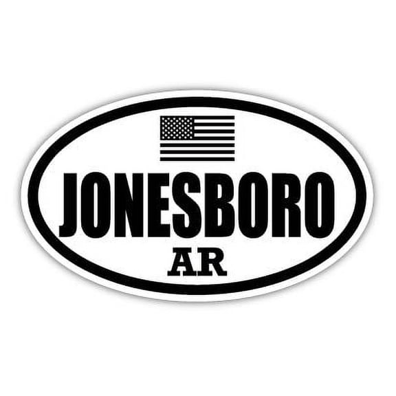 Jonesboro AR Arkansas Craighead County Stealthy Subdued Old Glory US Flag Oval Euro Decal Bumper Sticker 3M Vinyl 3" x 5"