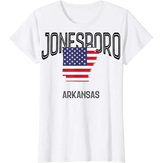 Jonesboro Arkansas AR Throwback Retro USA Flag T-Shirt