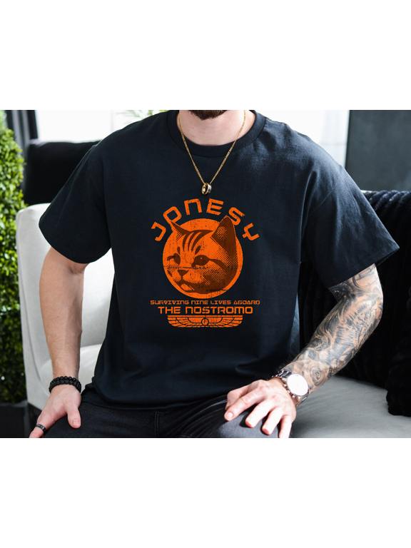 Jonesy Surviving Nine Lives Nostromo Alien Unisex T-Shirt, up to size 3XL.