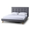 thumbnail image 1 of Baxton Studio Jonesy Scandinavian Style Mid-century Upholstered Platform Bed, Multiple Sizes, Multiple Colors, 1 of 4