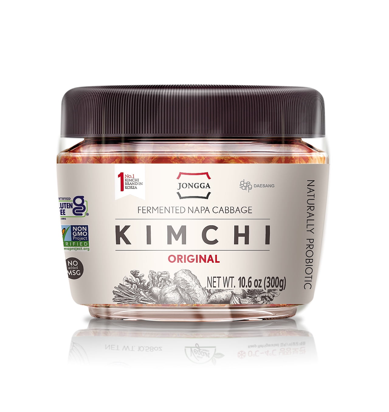 Jongga Refrigerated Kimchi Original 10.6 oz (6 jars in a case