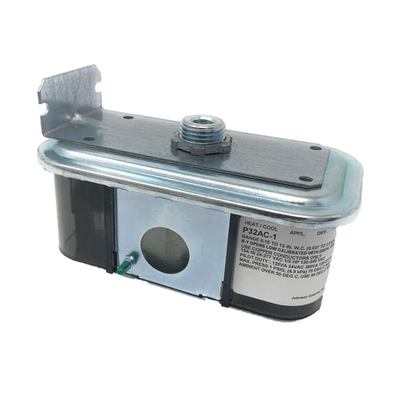 Jonhson P32AC-1C Sensitive Differential Pressure Switch, SPDT, 0.15" Wc to 12" Wc