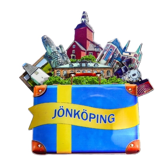 Jonkoping Sweden 3D Fridge Magnet Souvenir Gift,Wood Handmade Jonkoping Refrigerator Magnet Home Decoration Collection