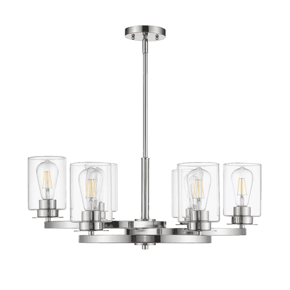 Jonna 6-Light Modern Chrome Interlocking Rings Chandelier