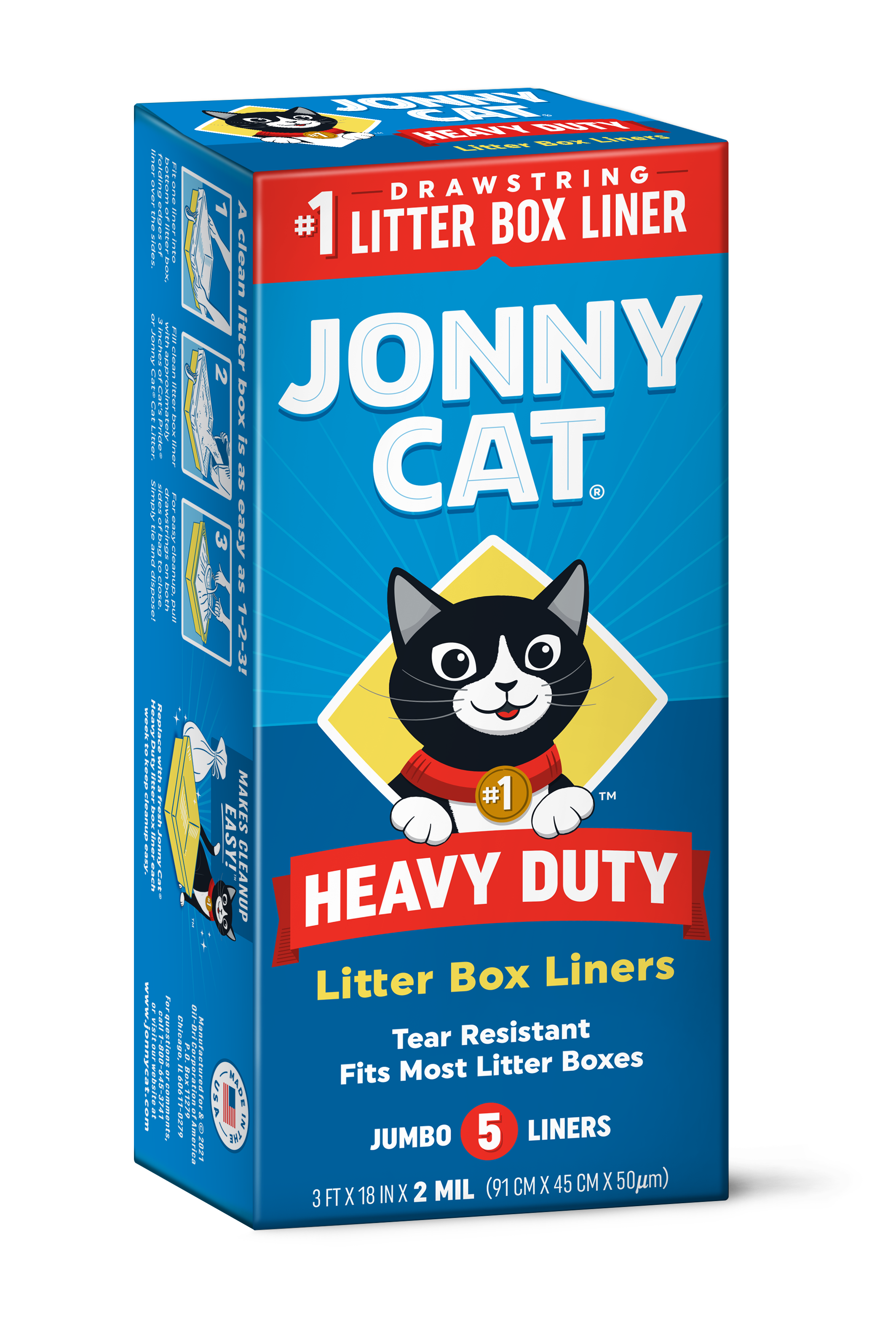 Jonny Cat Heavy Duty Jumbo Cat Litter Box Liners, 5 Count - image 1 of 7