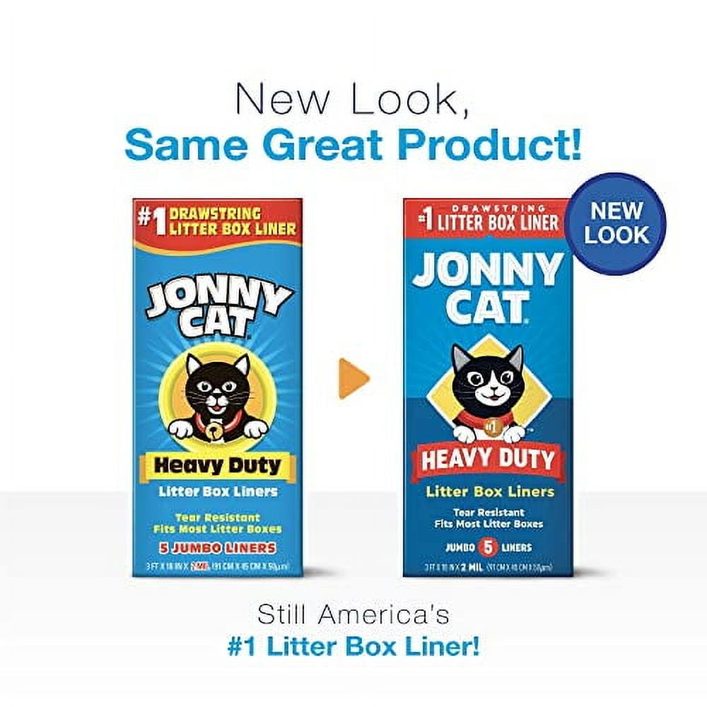 Jonny Heavy Duty Cat Litter Box Liners (Pack of 12), Cat litter Box Liners Jumbo, 5 Liners Box