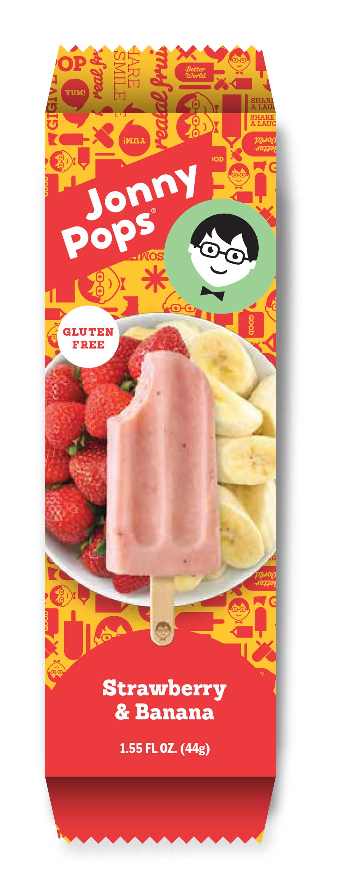 Jonnypops Strawberry Banana Creamy Smoothie On A Stick 1Each (PACK OF 96)
