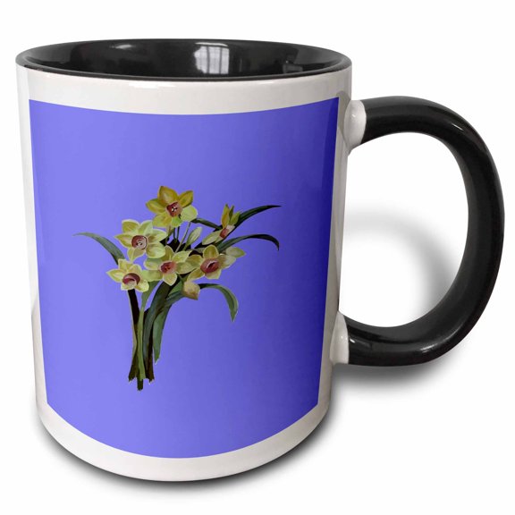 3drose, Jonquil Bouquet Vector Art, 11oz Two-tone Black Mug