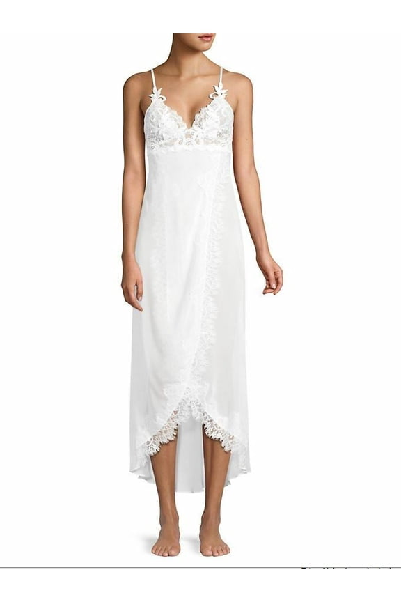 Stephanie Chiffon Lace Gown Ivory- M