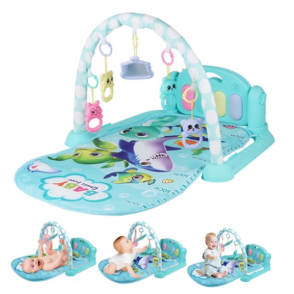 Jonster 3-in-1 Baby Play Mat and Activity Gym for Infant, Blue