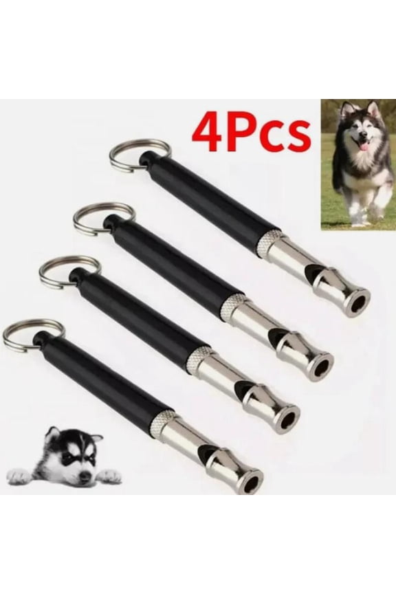 4 Pack Adjustable Ultrasonic Dog Training Whistles, Professional Silent Pitch Control Dog Whistle with Keychain for Barking Control Recall Obedience Training