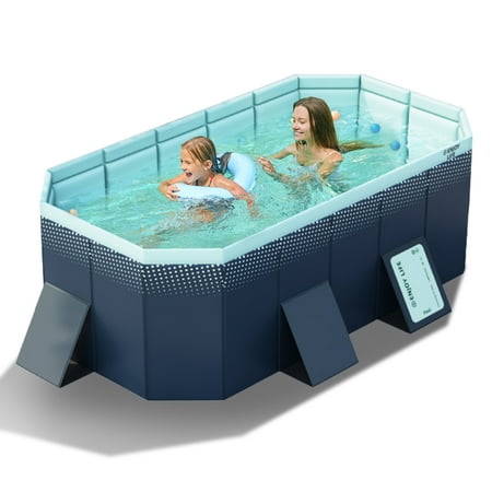 Jonster Foldable Swimming Pool for Kids & Adult Indoor Outdoor Above Ground Pools,Non-Inflatable Family Pools (82"x55"x21")