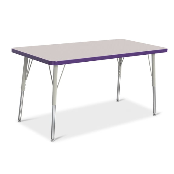 Rectangle Activity Table - 24" X 48", A-height - Freckled Gray/Purple/Gray