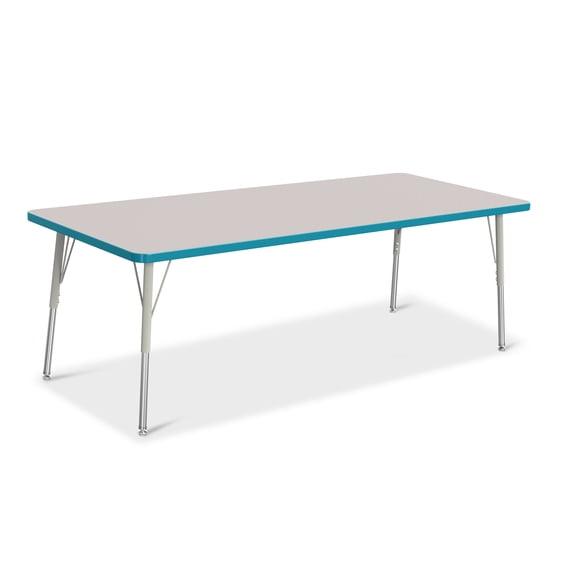 Rectangle Activity Table - 30" X 72", A-height - Freckled Gray/Teal/Gray
