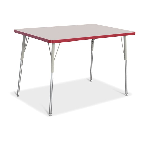 Rectangle Activity Table - 30" X 48", A-height - Freckled Gray/Red/Gray