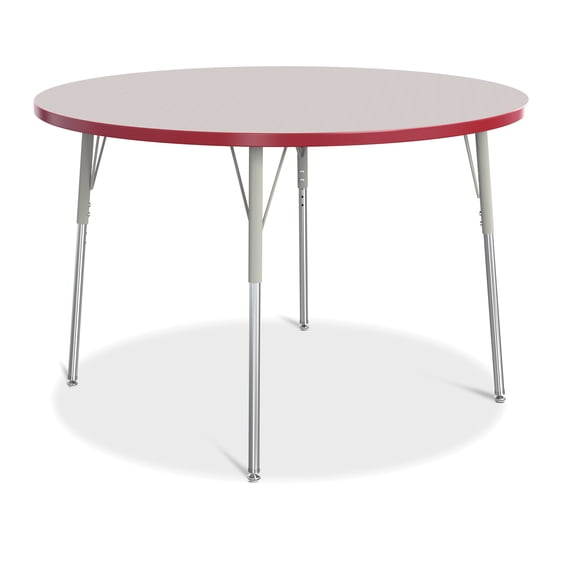 Round Activity Table - 48" Diameter, A-height - Freckled Gray/Red/Gray
