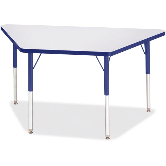 Trapezoid Activity Tables - 24" X 48", A-height - Freckled Gray/Blue/Gray