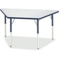 thumbnail image 1 of Trapezoid Activity Tables - 24" X 48", A-height - Freckled Gray/Navy/Gray, 1 of 2