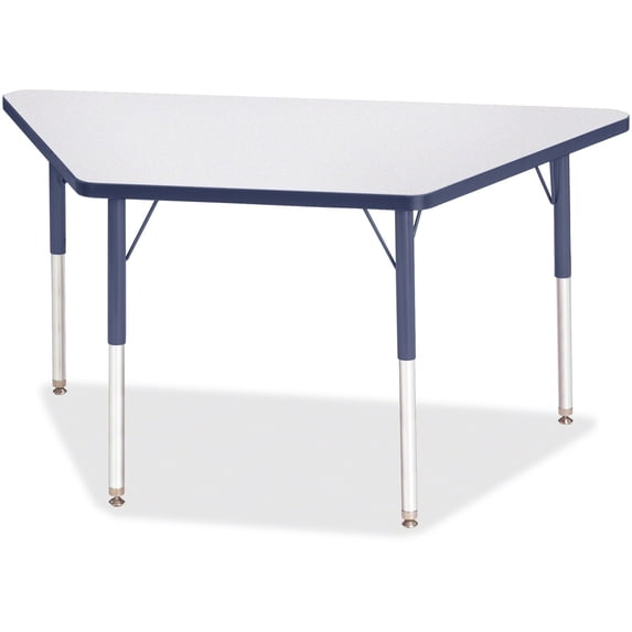 Trapezoid Activity Tables - 24" X 48", A-height - Freckled Gray/Navy/Gray