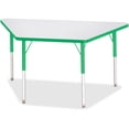 thumbnail image 1 of Trapezoid Activity Tables - 24" X 48", A-height - Freckled Gray/Green/Gray, 1 of 2
