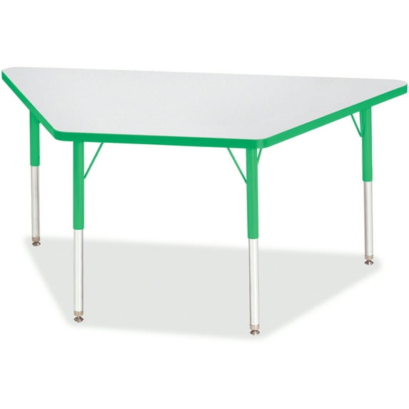 Trapezoid Activity Tables - 30" X 60", A-height - Freckled Gray/Green/Gray