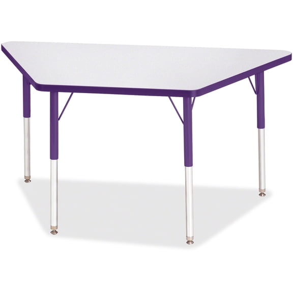 Trapezoid Activity Tables - 24" X 48", A-height - Freckled Gray/Purple/Gray