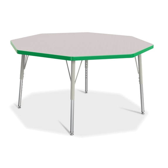 Octagon Activity Table - 48" X 48", E-height - Freckled Gray/Green/Gray