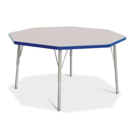 Octagon Activity Table - 48" X 48", E-height - Freckled Gray/Blue/Gray