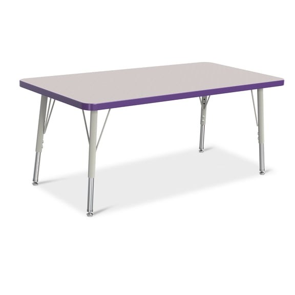 Rectangle Activity Table - 24" X 48", E-height - Freckled Gray/Purple/Gray