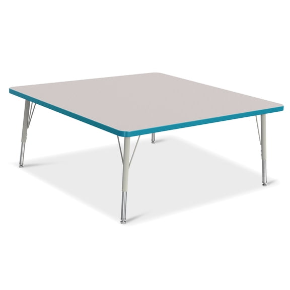 Square Activity Table - 48" X 48", E-height - Freckled Gray/Teal/Gray