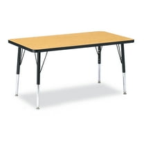 Rectangle Activity Table - 24" X 36", E-height - Oak/Black/Black