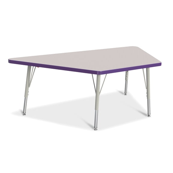 Trapezoid Activity Tables - 30" X 60", E-height - Freckled Gray/Purple/Gray