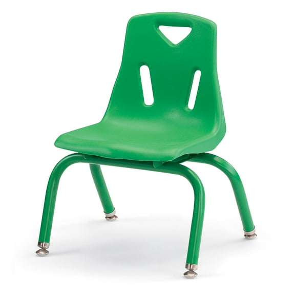 Stacking Chair with Powder-Coated Legs - 10" Ht - Green