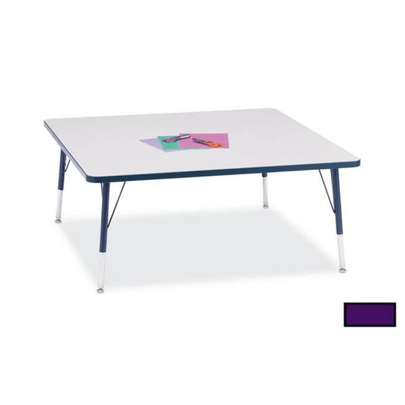 Square Activity Table - 48" X 48", E-height - Freckled Gray/Purple/Gray