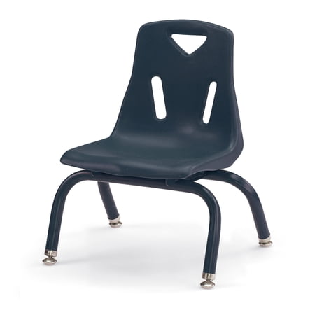 Stacking Chair with Powder-Coated Legs - 8" Ht - Navy