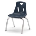 thumbnail image 1 of Stacking Chair with Chrome-Plated Legs - 14" Ht - Navy, 1 of 7